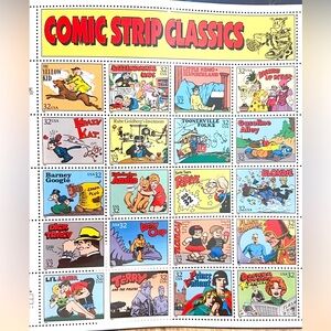 USPS Classic Collection Comic Strip Classics 1995 Postage Stamps Sheet of 20